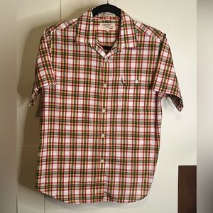 VTG 80s The Fox Collection Women’s Short Sleeve Plaid Button Down Shirt